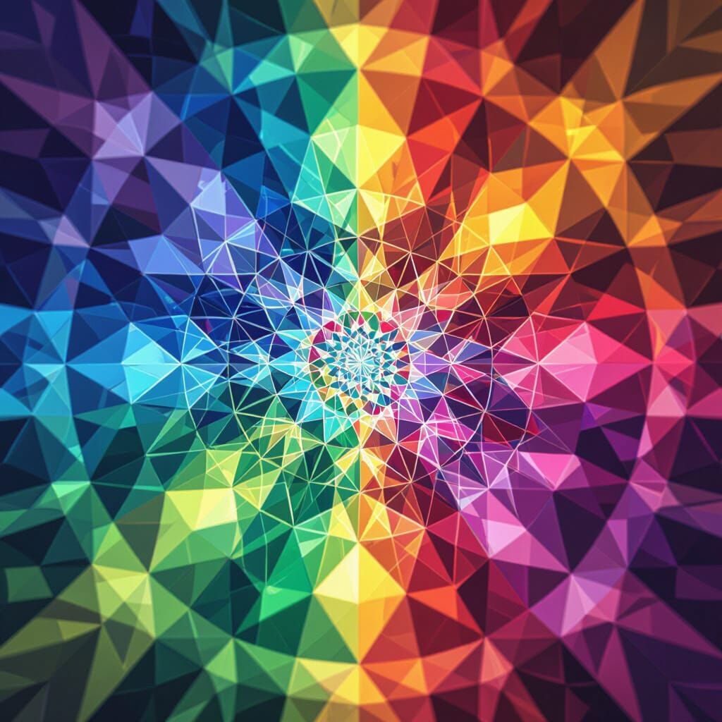 Rainbow Kaleidoscope: Symmetrical Spectrum in 8K