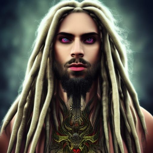 Detailed Portrait of a Draconic Night Elf