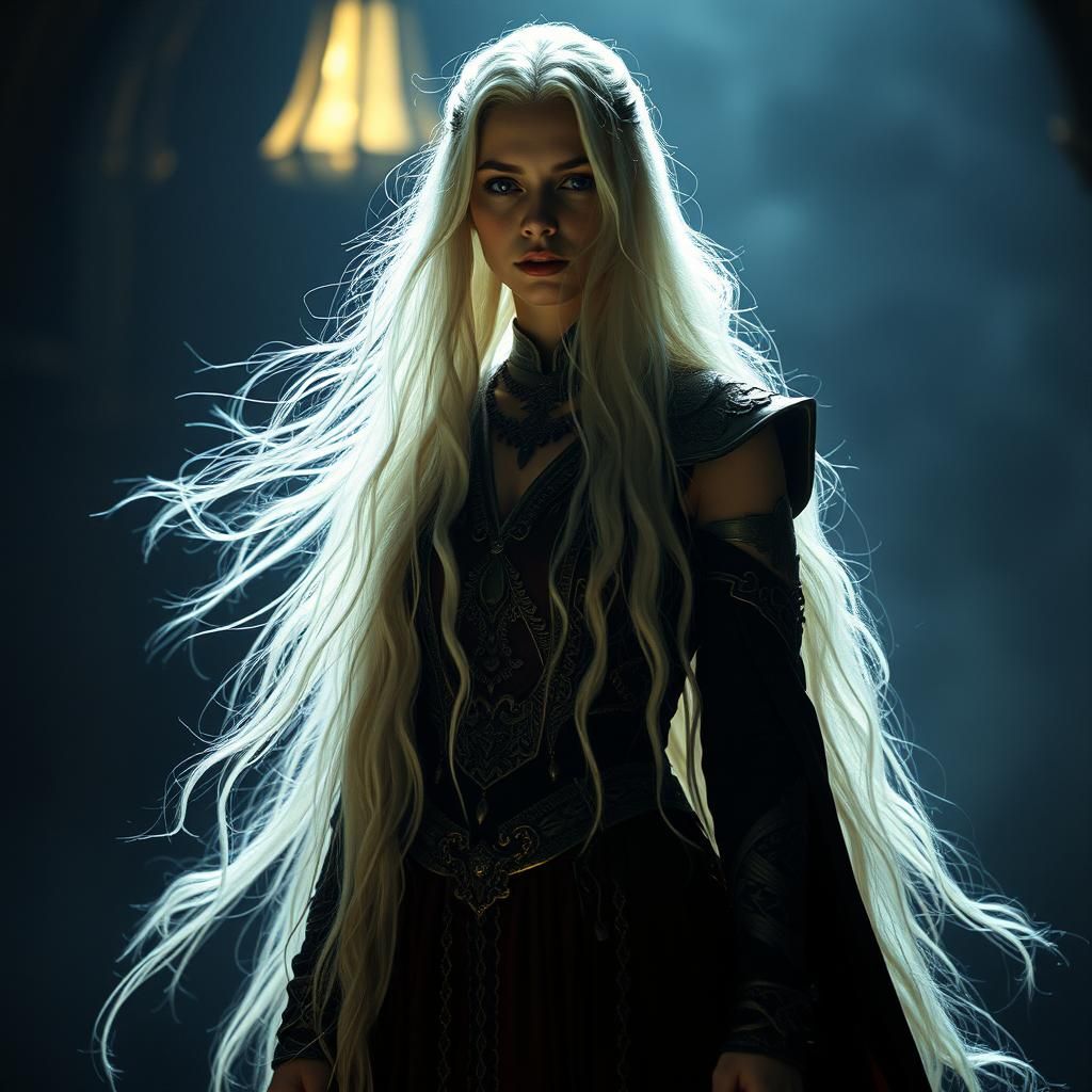 Majestic Female Mage in Cinematic Style