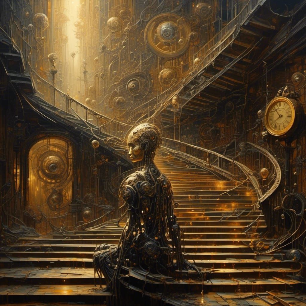 Fractal image am I human, am I AI, do you know, do I know <lora:TechScapes:1.0>