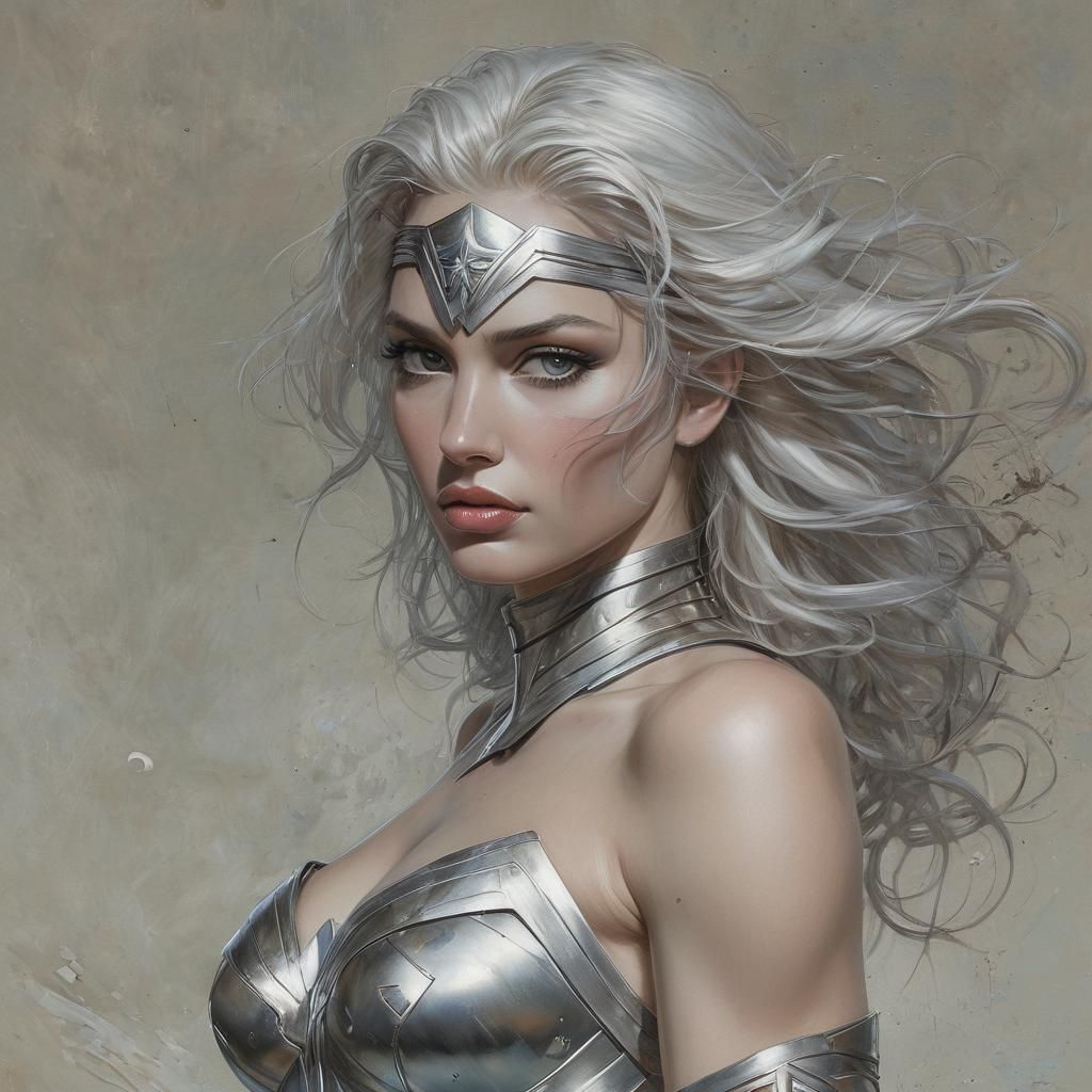 Wonder Woman Oil Painting in Comicbook Style