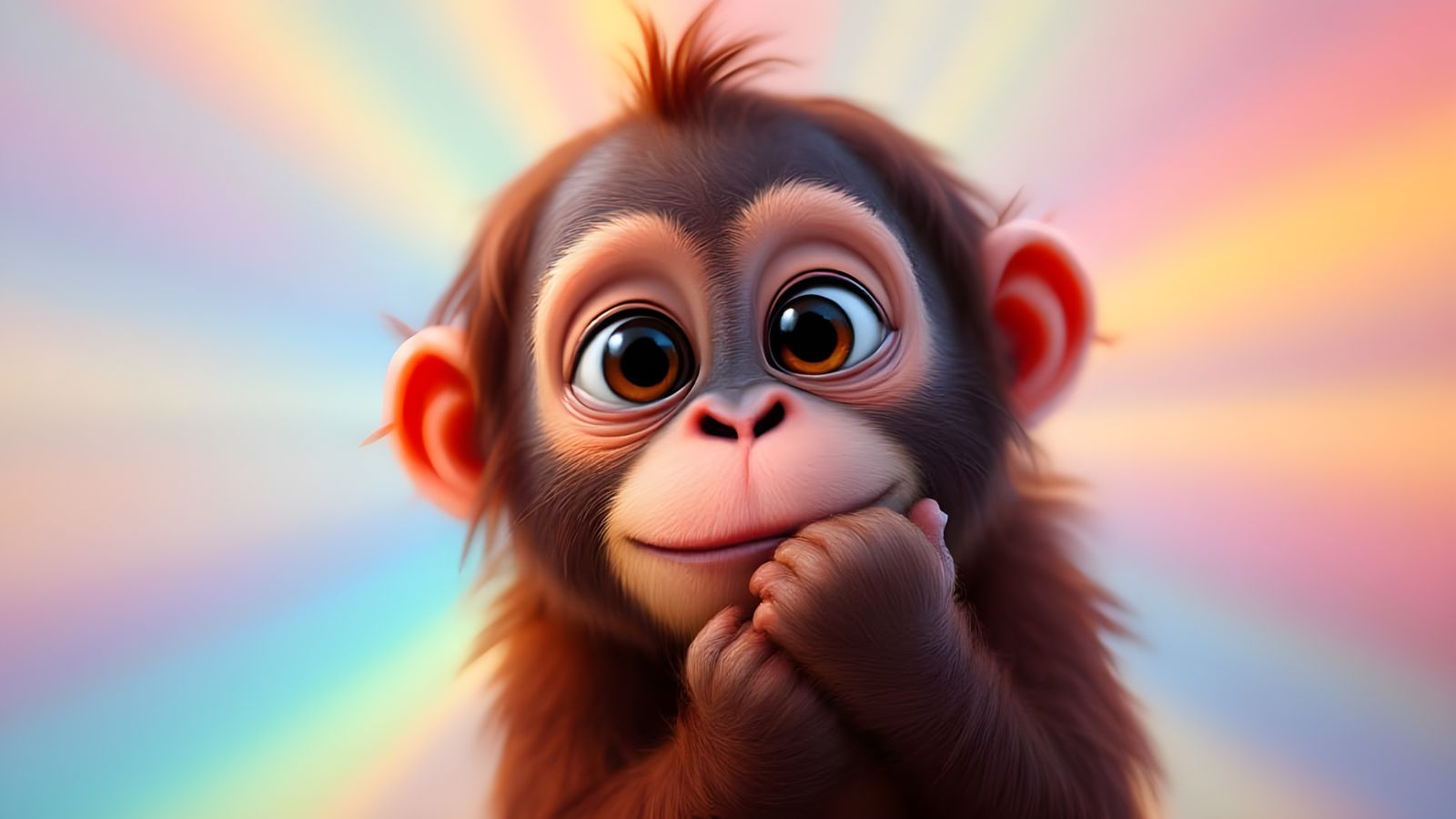 Dreamy Orangutan in Vibrant Cinematic Environment