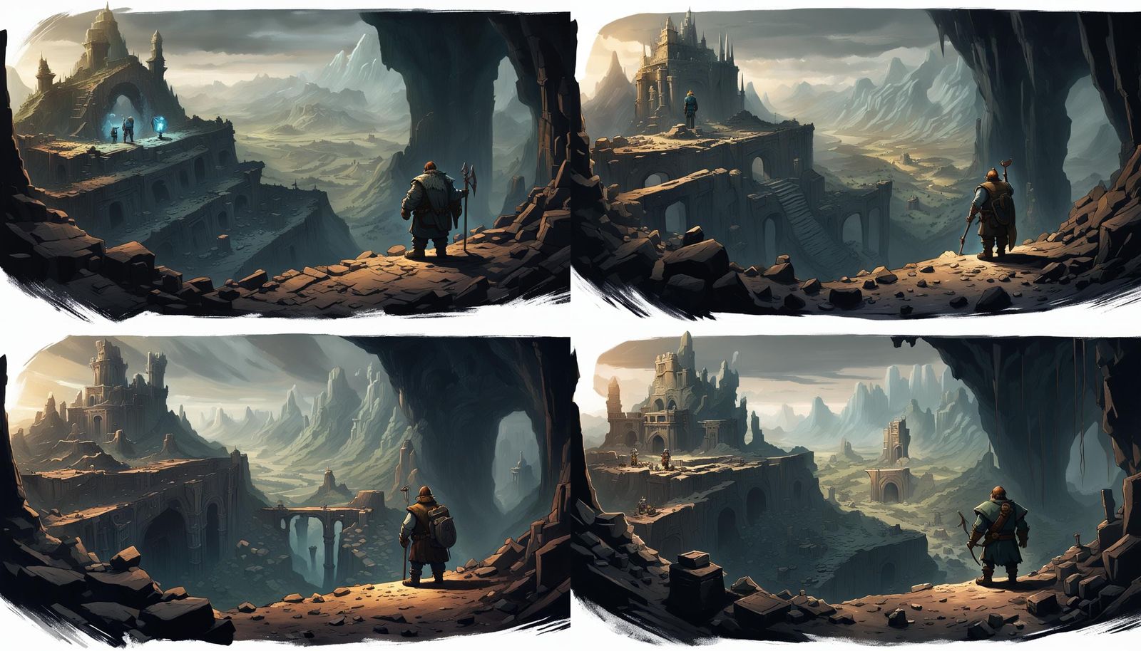 Dwarf Overlooking Mines of Moria Ruins