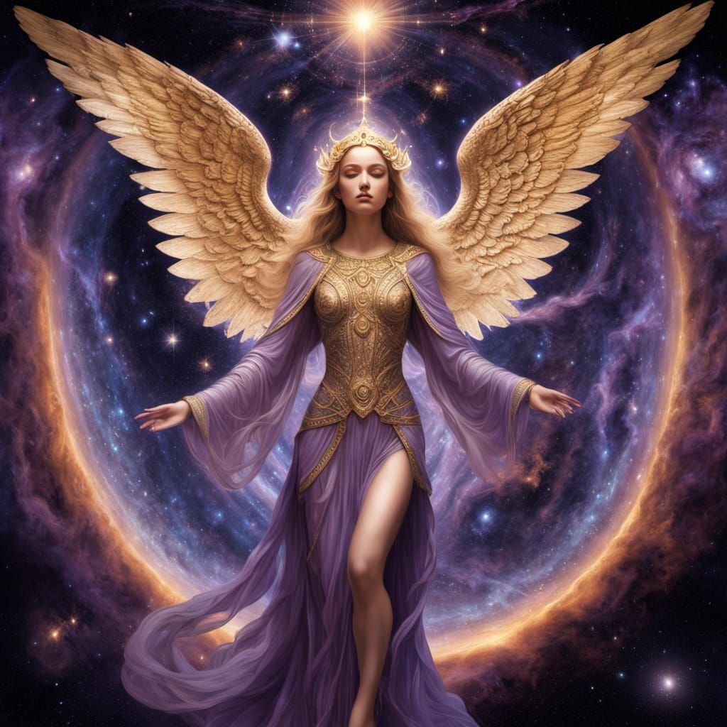 Cosmic Being of Wisdom in Vibrant Space