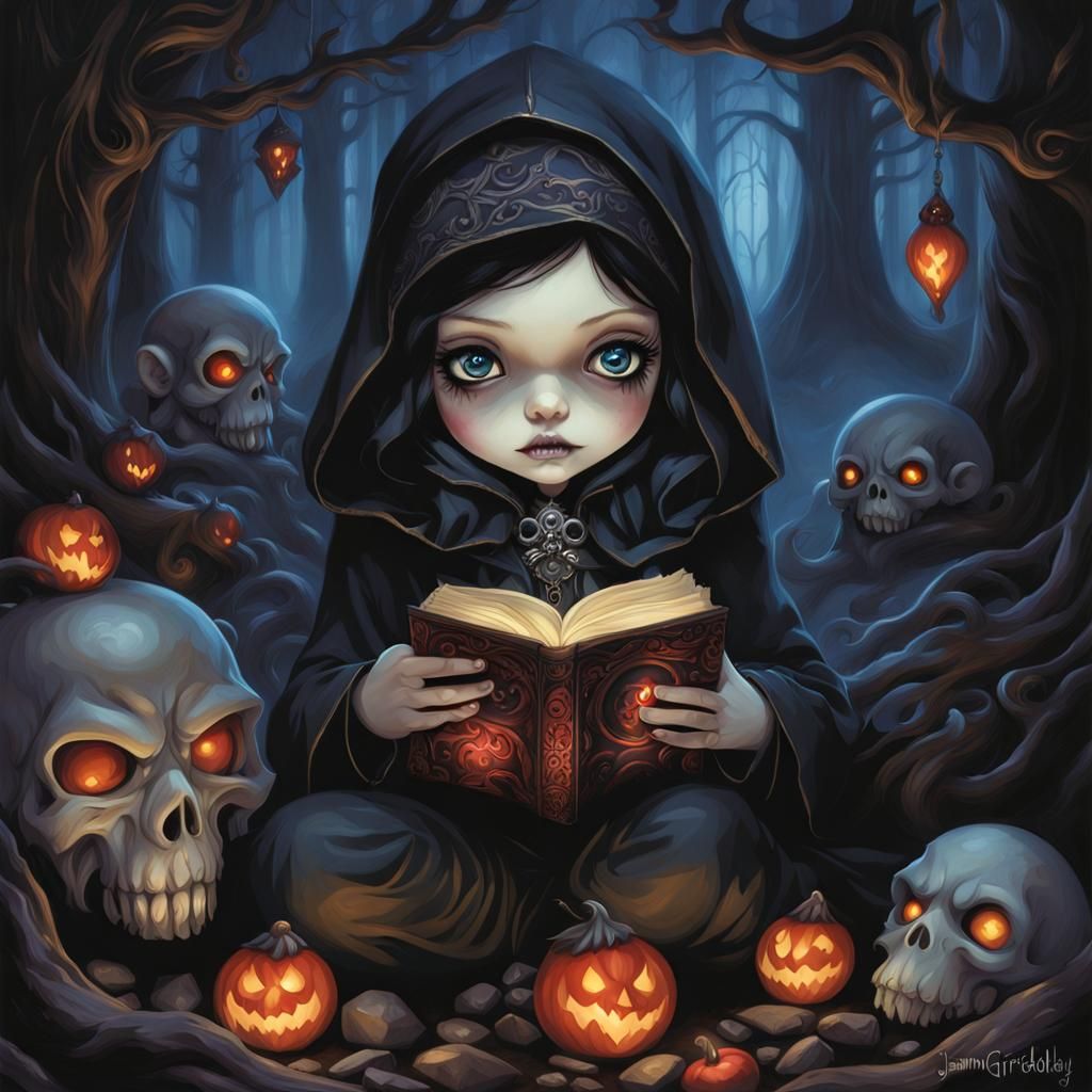 Grimdark Portrait in Gothic Surrealist Style