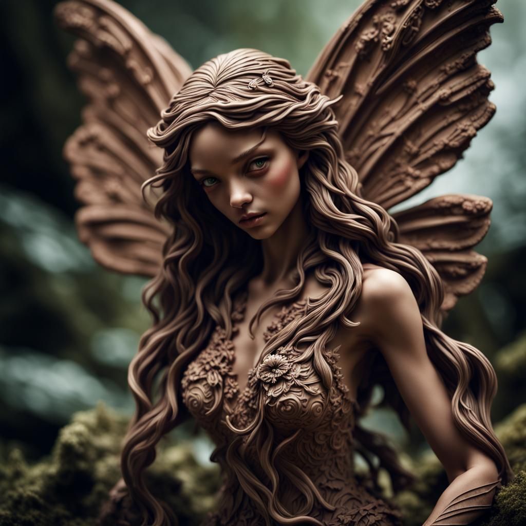 Hyperrealistic Clay Elemental Fairy in High Definition