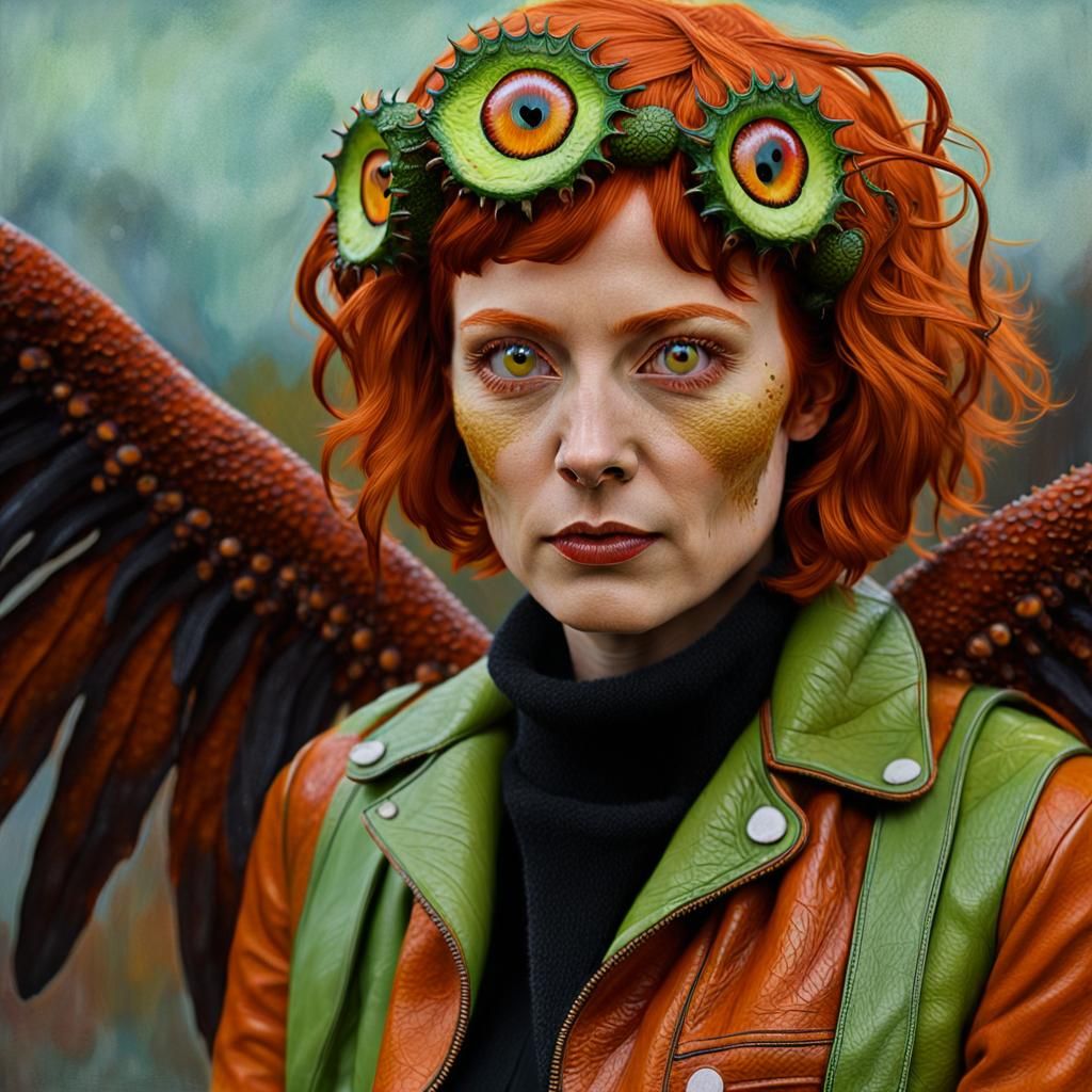 Surrealist Portrait: Tentacle Headdress and Eerie Glow