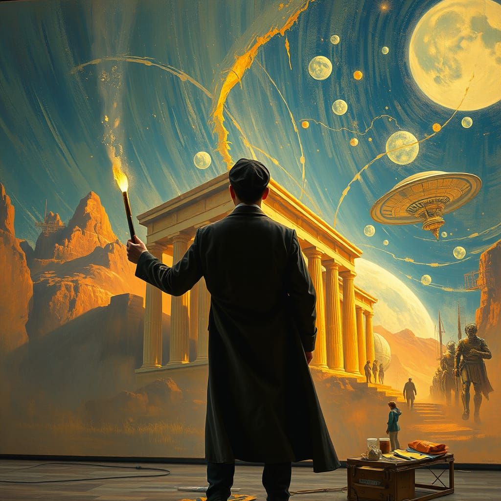 Artist Paints Future Temple in Van Gogh Style