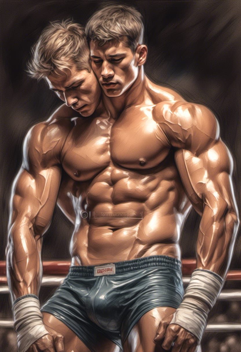 Photorealistic Jocks Wrestling with Stinkface