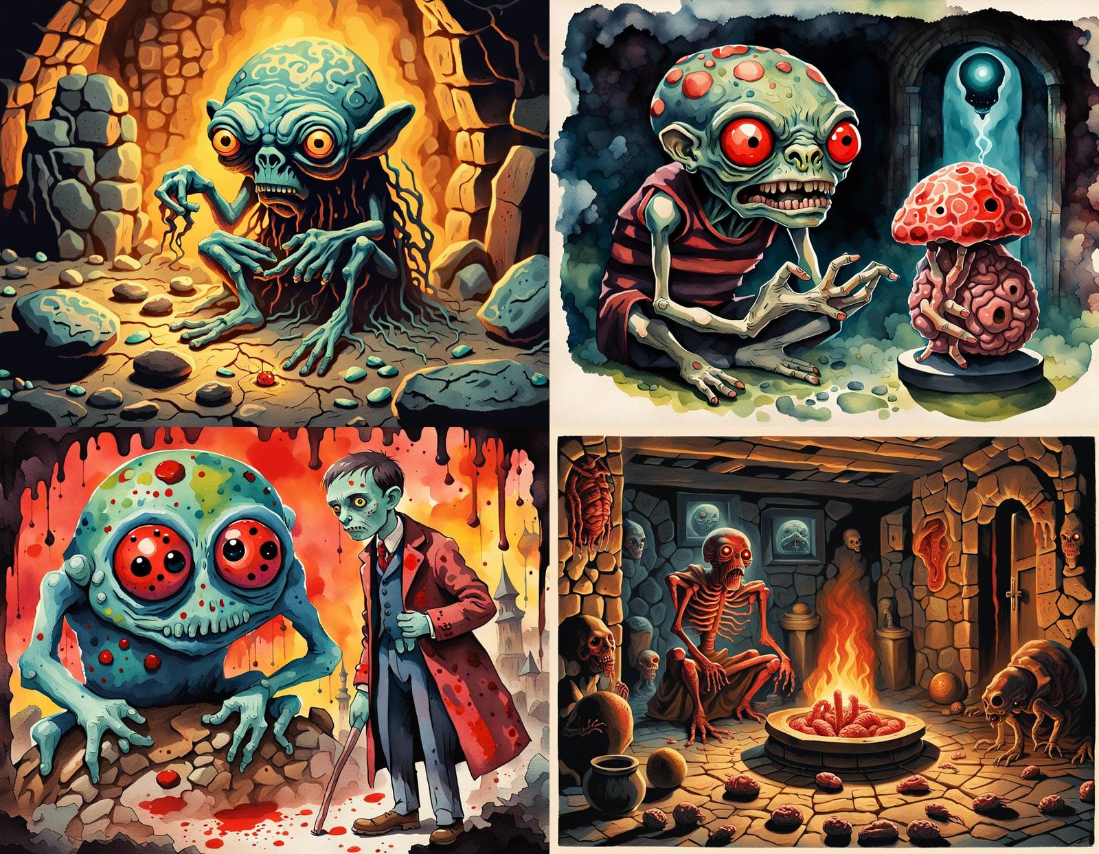 Horrific Alien Creatures in a Childlike Art Style