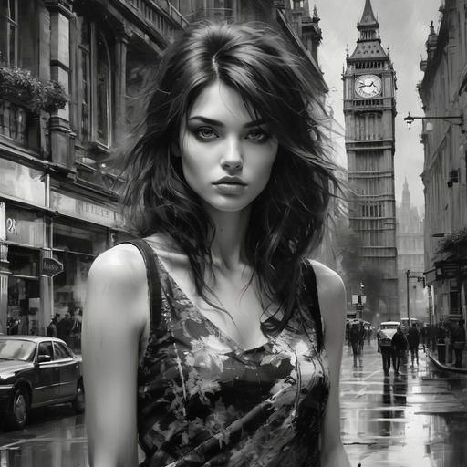 Striking Black and White Portrait in London