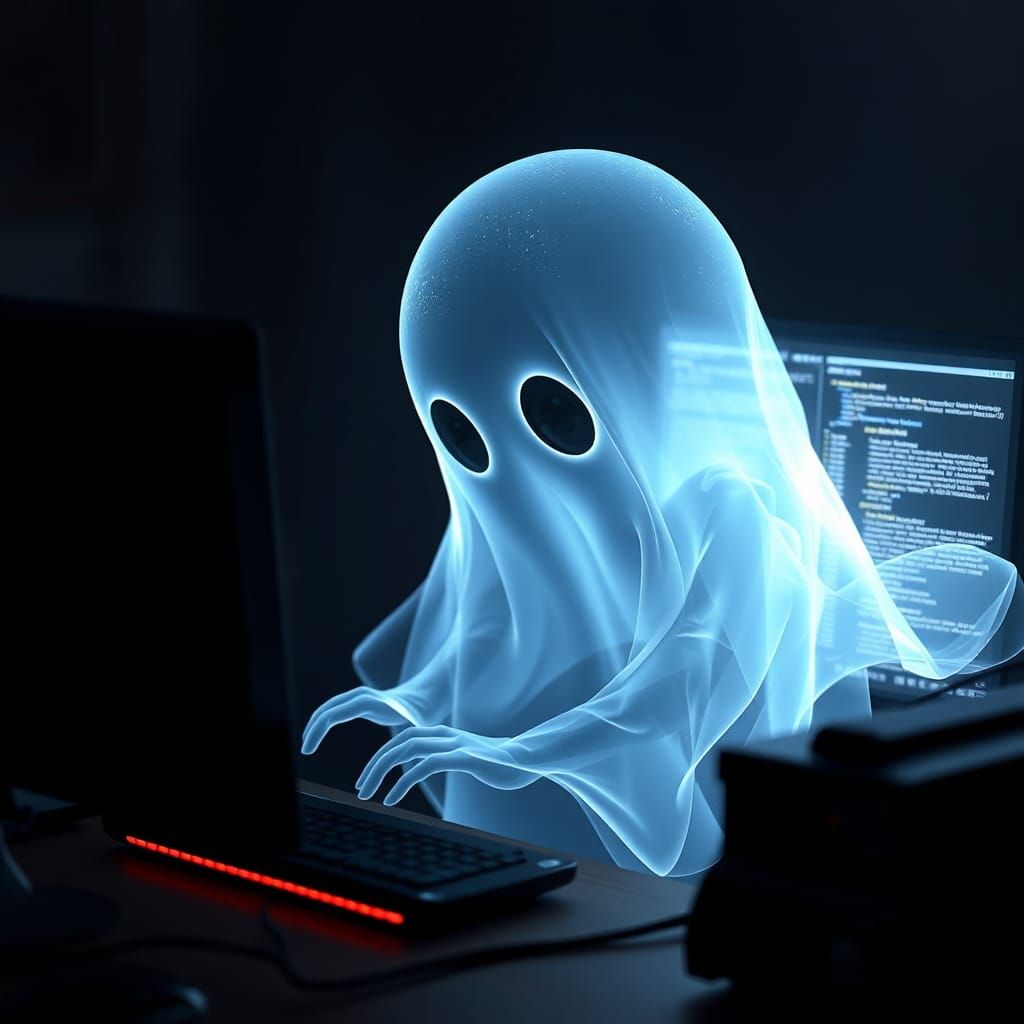 Adorable Ethereal Ghost Deletes Browser History in 3D