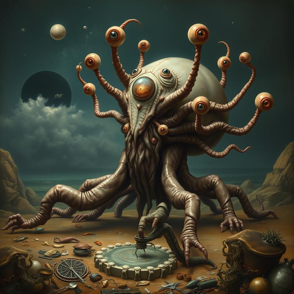 Surreal Elon Musk Mollusk Creature