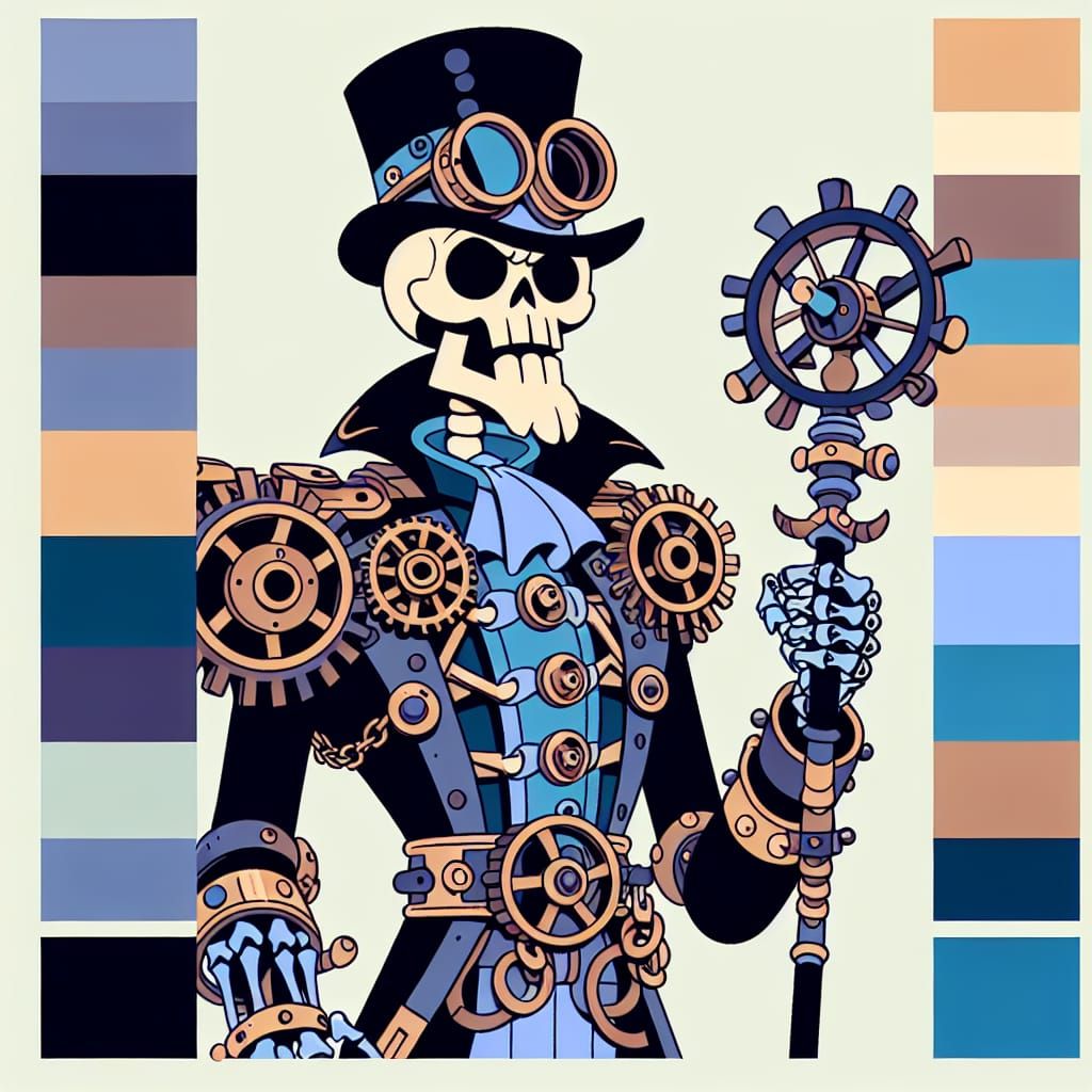Steampunk Skeletor as a Villainous Figure in Classic Animate...
