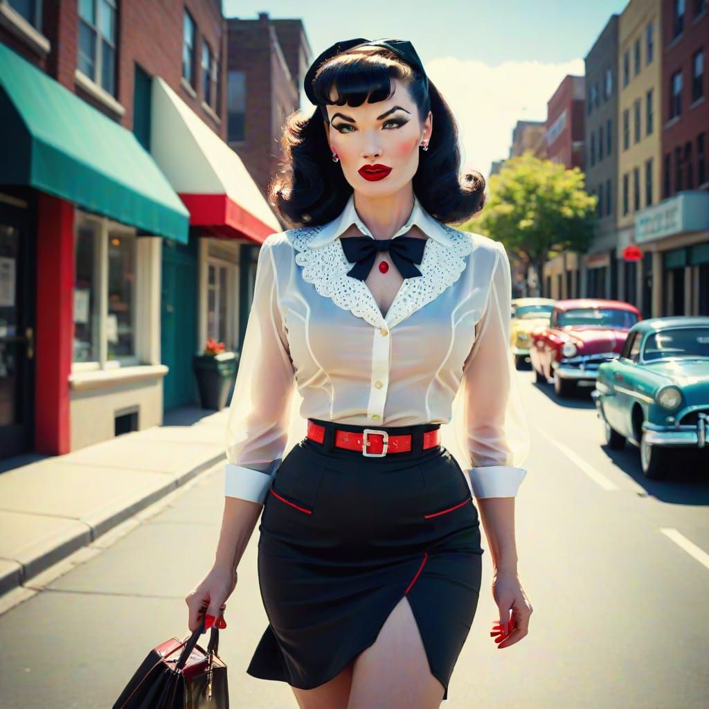 Retro Pinup Cross-Dresser in Vintage Glamour Style