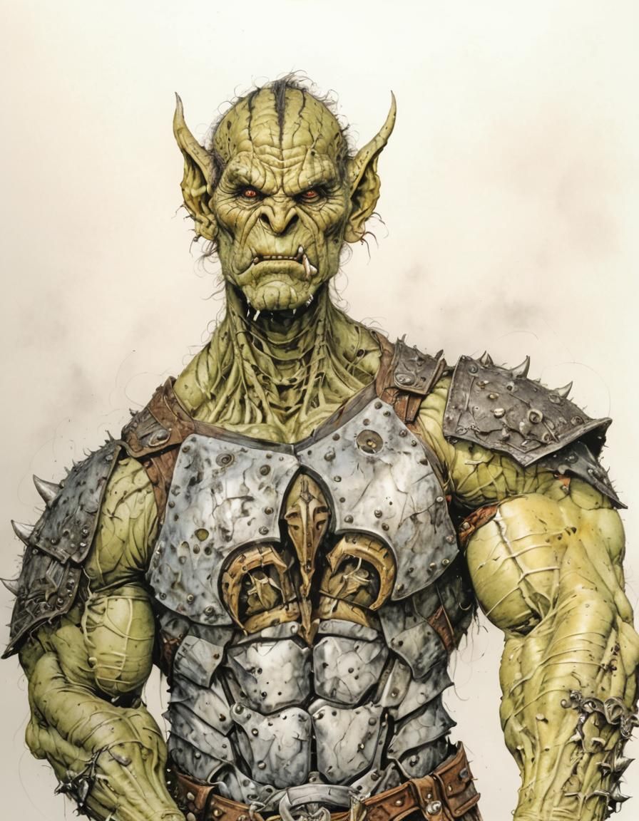 Armored Troll Creature in Detailed Fantasy Art Style