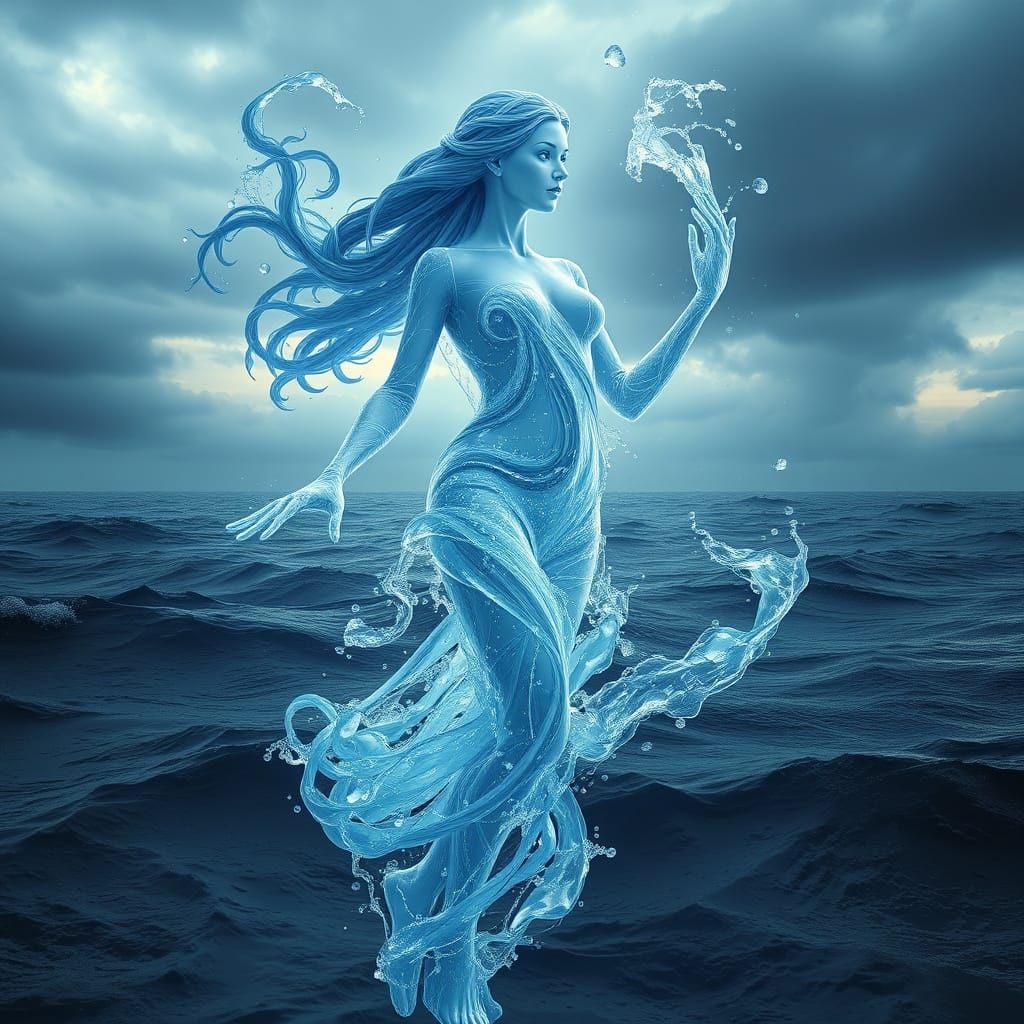 Water Goddess Ascends from the Cosmic Ocean