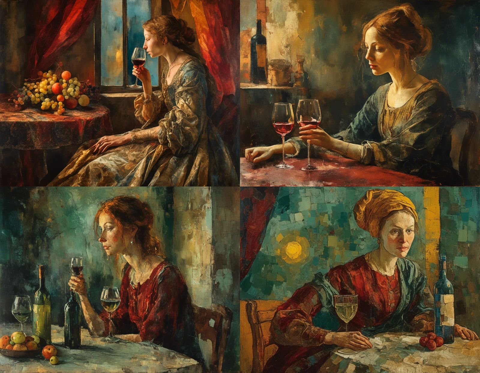 a woman with a glass of wine