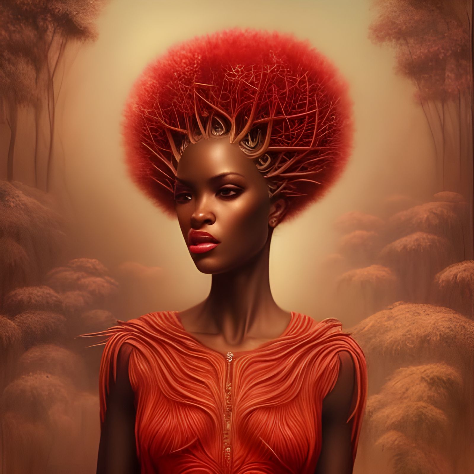 Beautiful African Queen Of Forrest