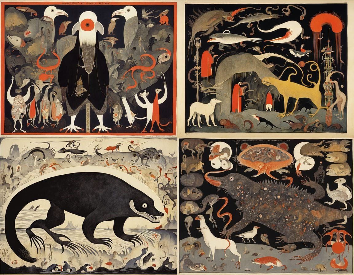 Surreal Hybrid Creature with Internal Organs