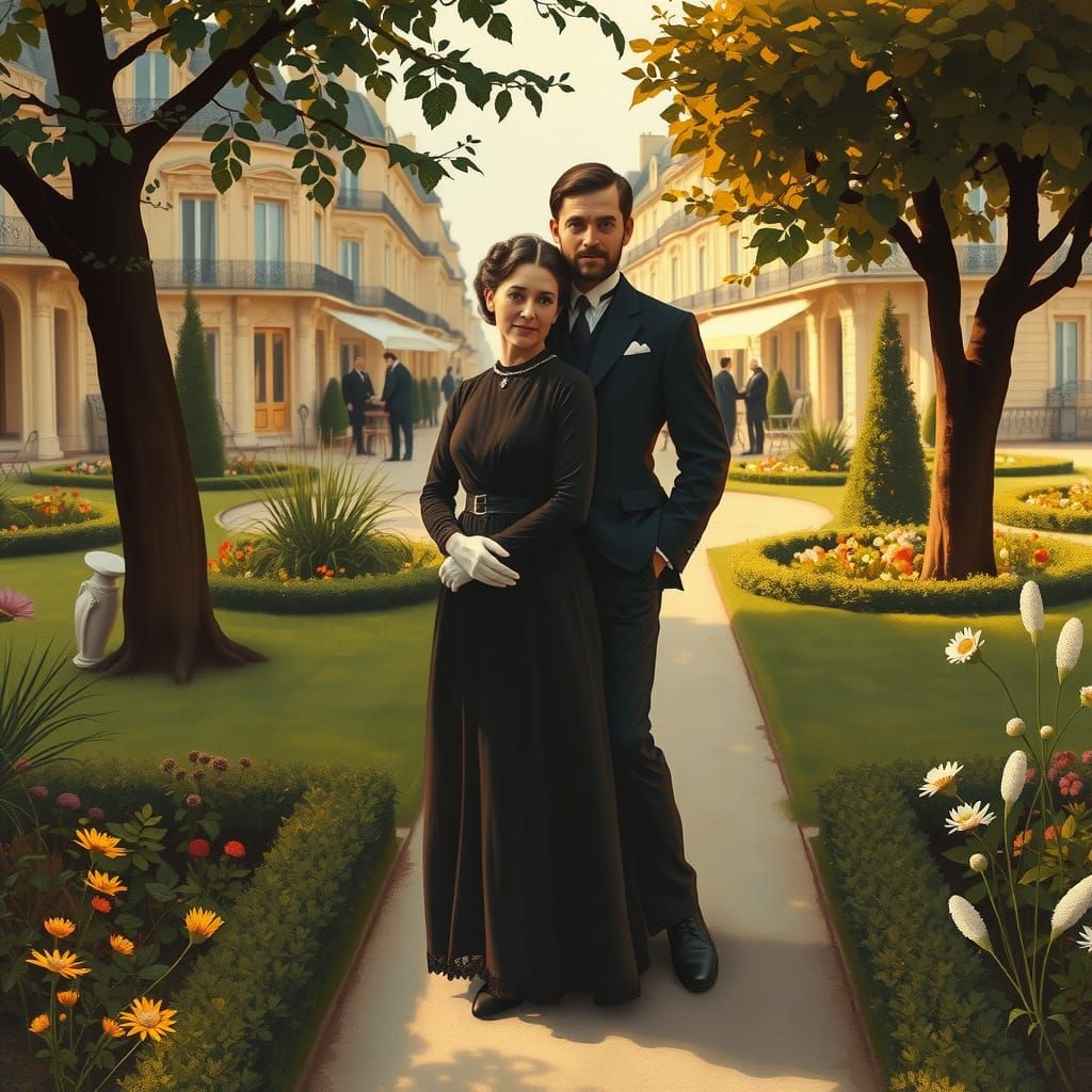 Marie and Pierre Curie: A Klimt-Inspired Portrait