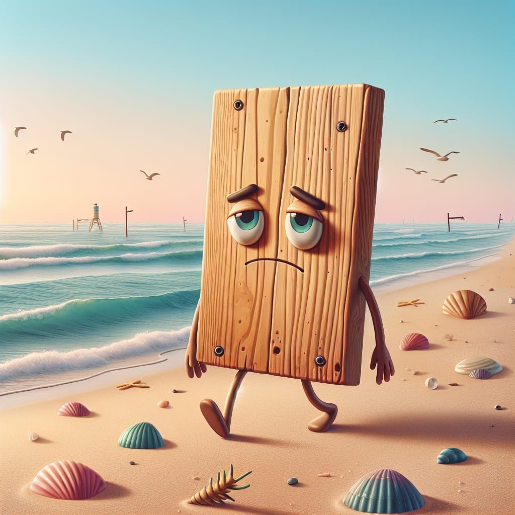 Whimsical Bored Boardwalk Scene at Sunset