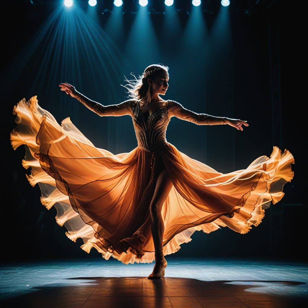 Dancer in Elegant Stage Performance