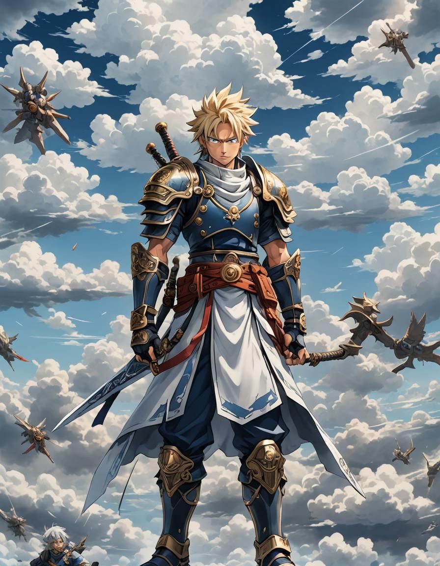Anime Cloud Warrior Illustration