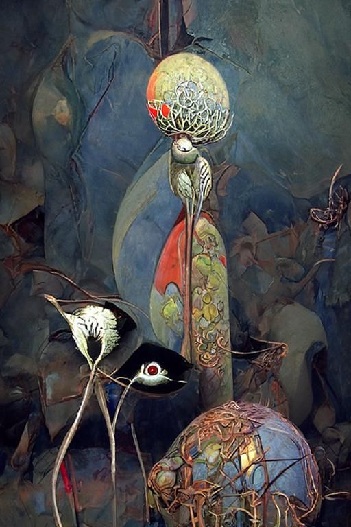 Birds in Overgrown Garden: Dreamcore Ethereal Art