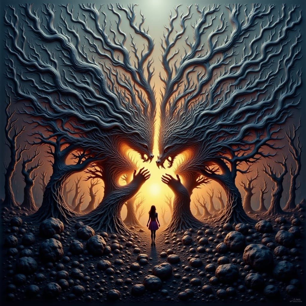 Epic Digital Landscape in Maximalist Style