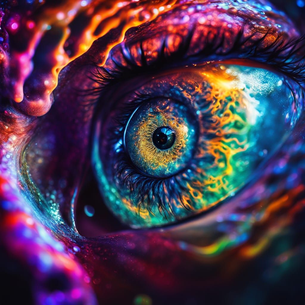 Surreal Portrait of Light Sensitivity and Melting Forms