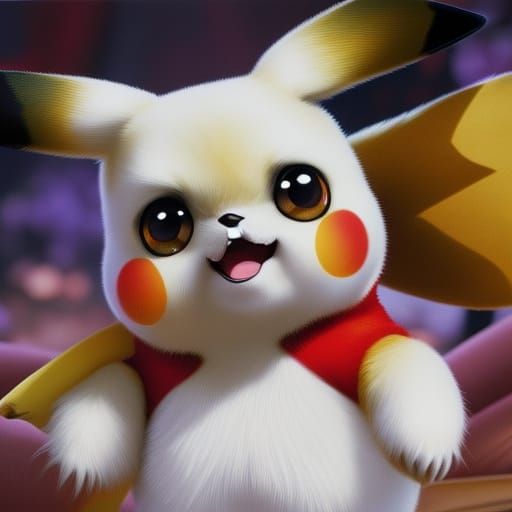 Adorable Pikachu Oil Portrait in 8K Resolution
