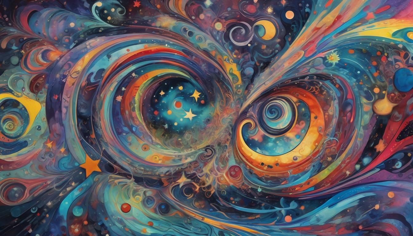 Psychedelic Plasma Stars in Abstract Cosmic Illustration