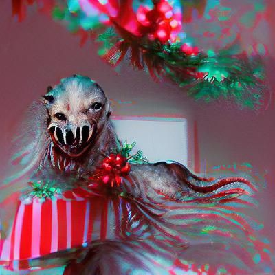 Merry Christmas Horror Creature Generated by AI