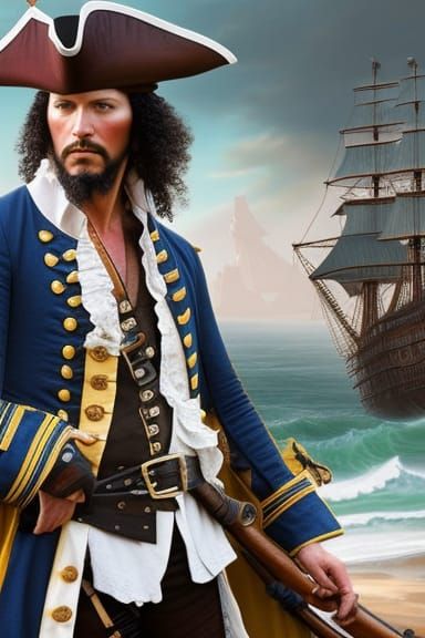 18th Century Pirate Portrait, Detailed Matte Painting