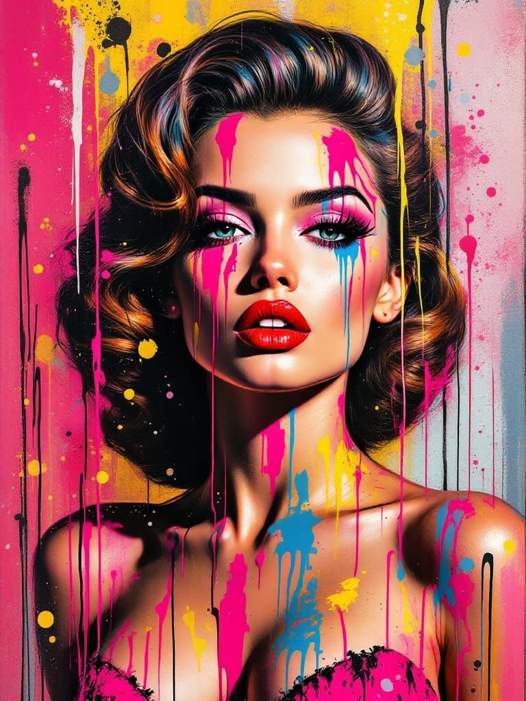 Pin-Up in Basquiat, Lady Pink, and Banksy Style