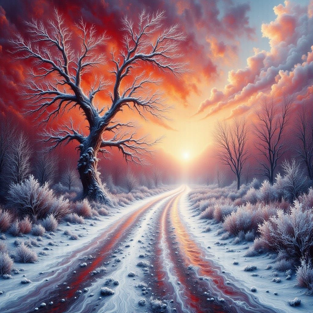 Winter Wind Sweeping Across Snowy Landscape