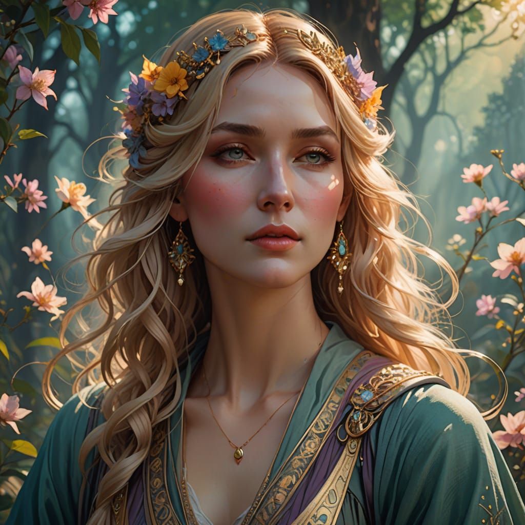 Ethereal Beauty in Soft Focus, Watercolor Concept Art