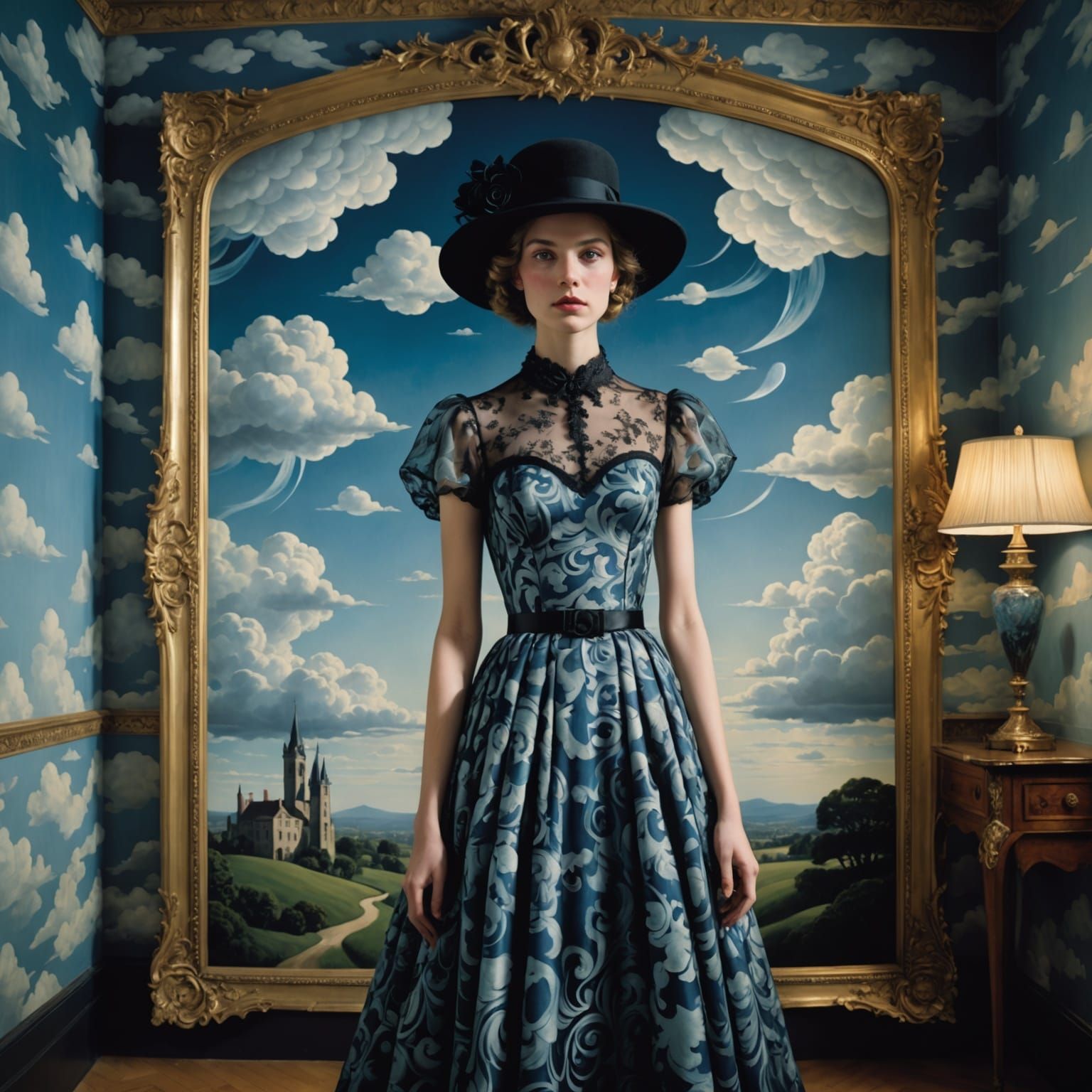 Ethereal Goddess in Dreamlike Surrealist Landscape