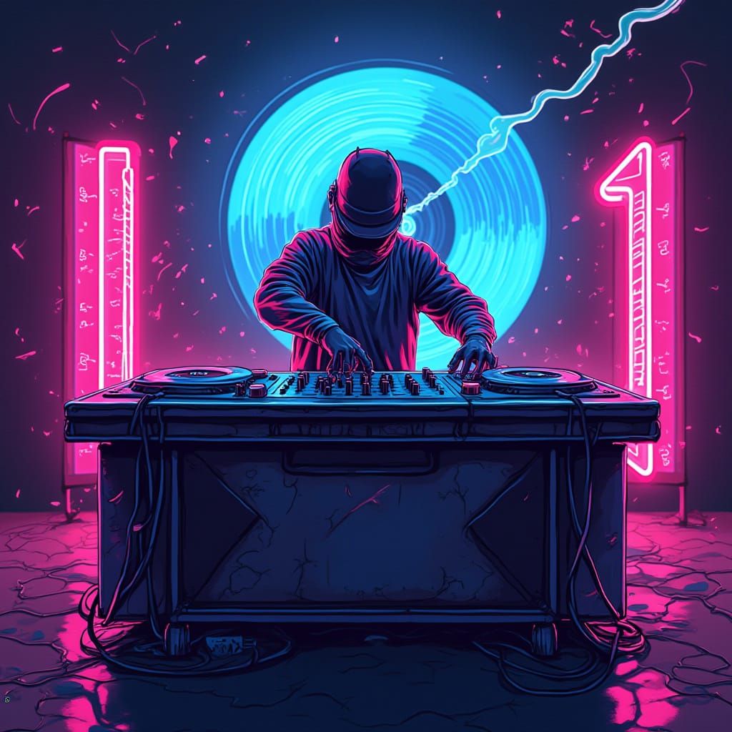 UK Garage & Bassline Music Culture with Neon DJ Booth