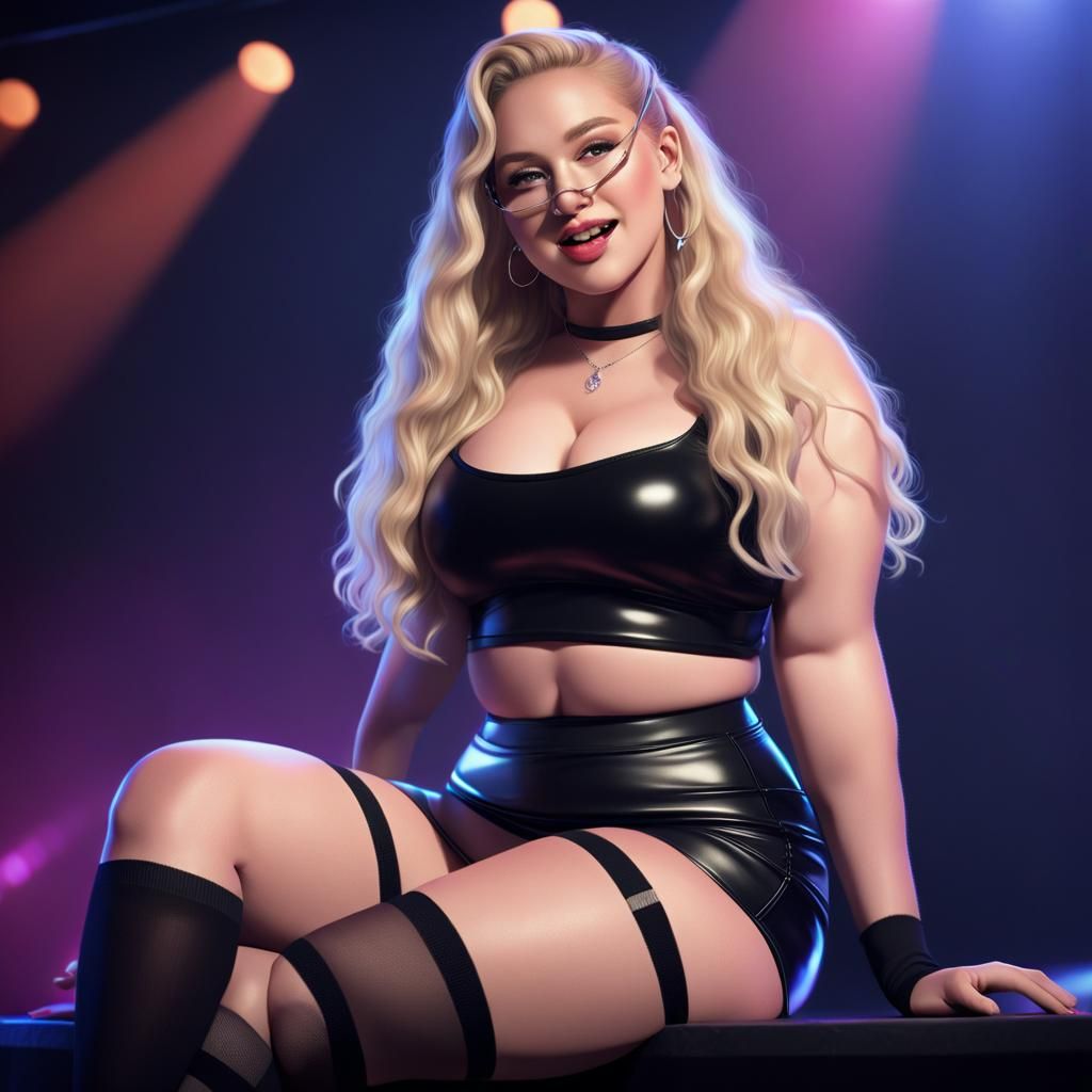 Happy Singer Emma on Stage in 3D Render