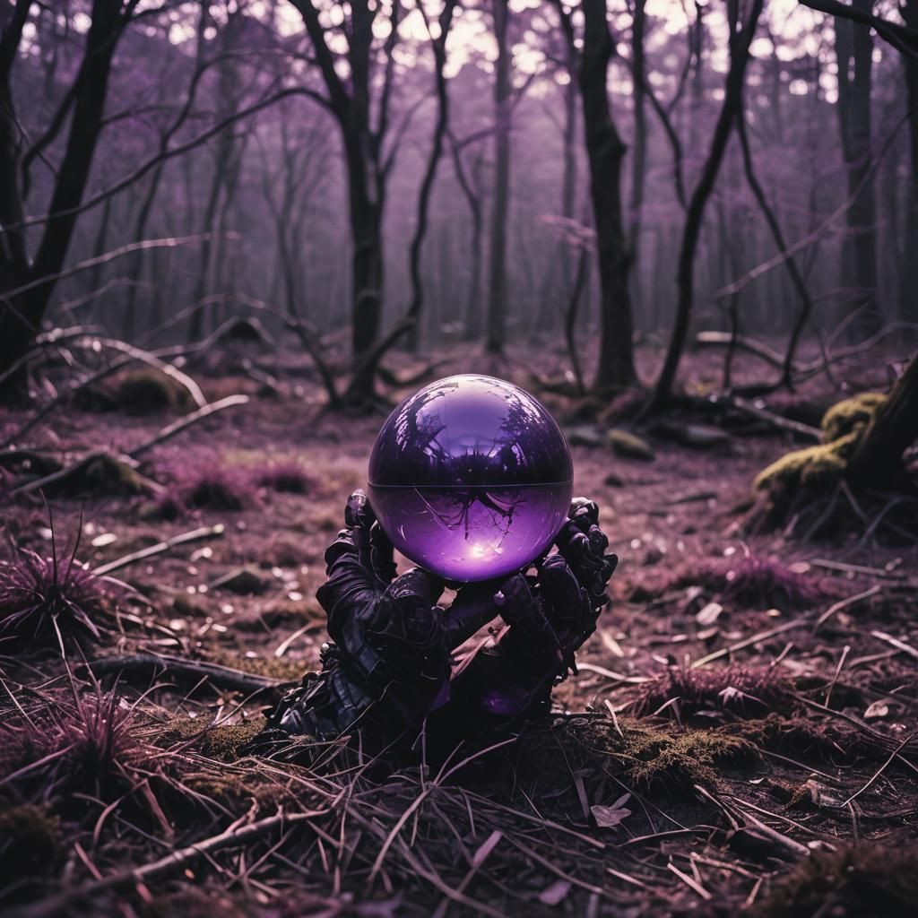 Dramatic Purple Orb in Cinematic Style