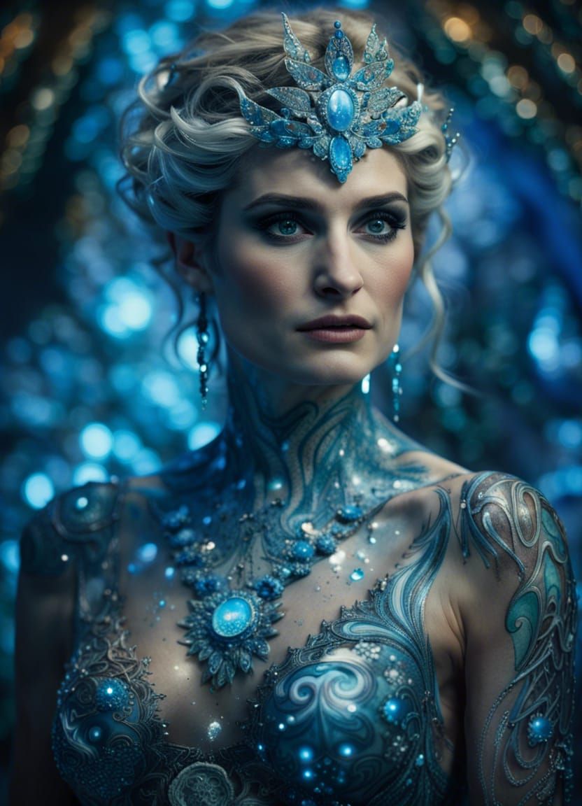 Young Elsa as Holographic Snow Goddess