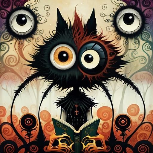 Girl Reading: A Gothic-Punk Fairytale Scene