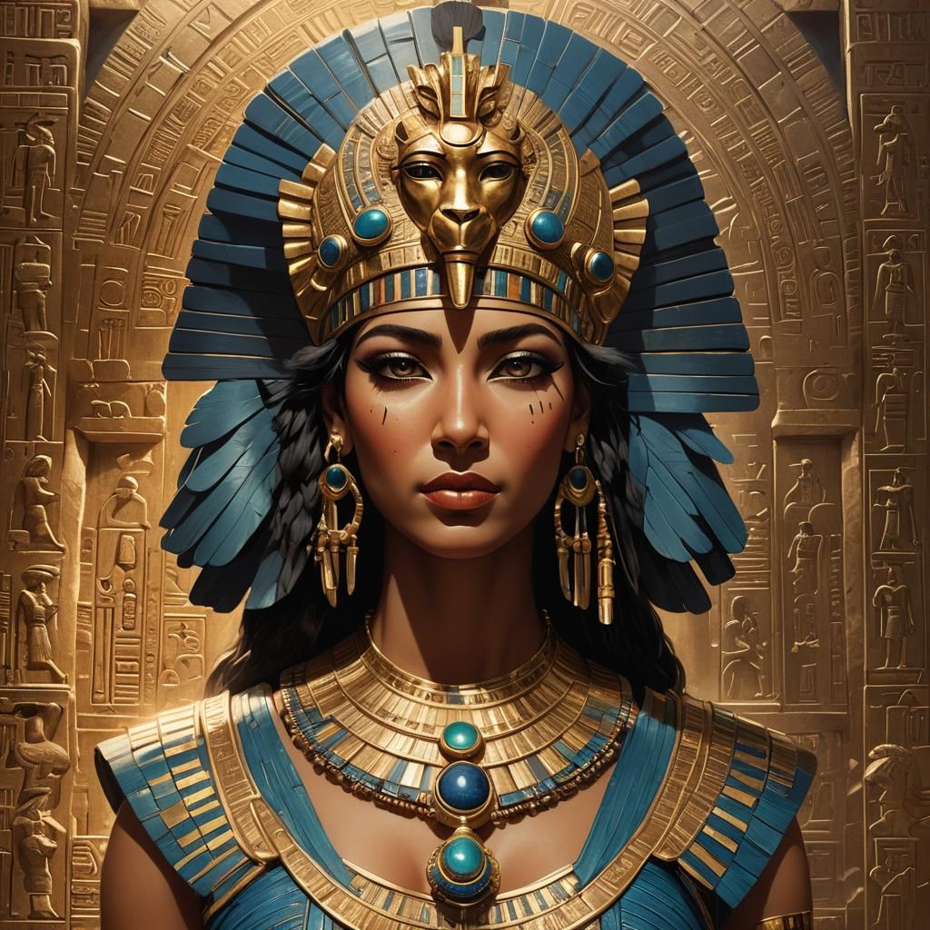 Cleopatra Concept Art in Hyperrealistic Style