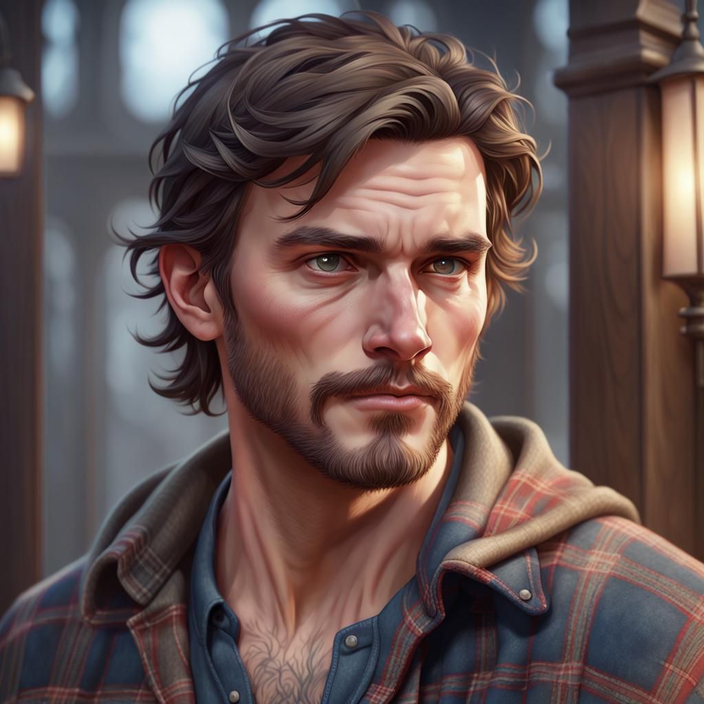 Scottish Man Portrait in Hyperdetailed Style