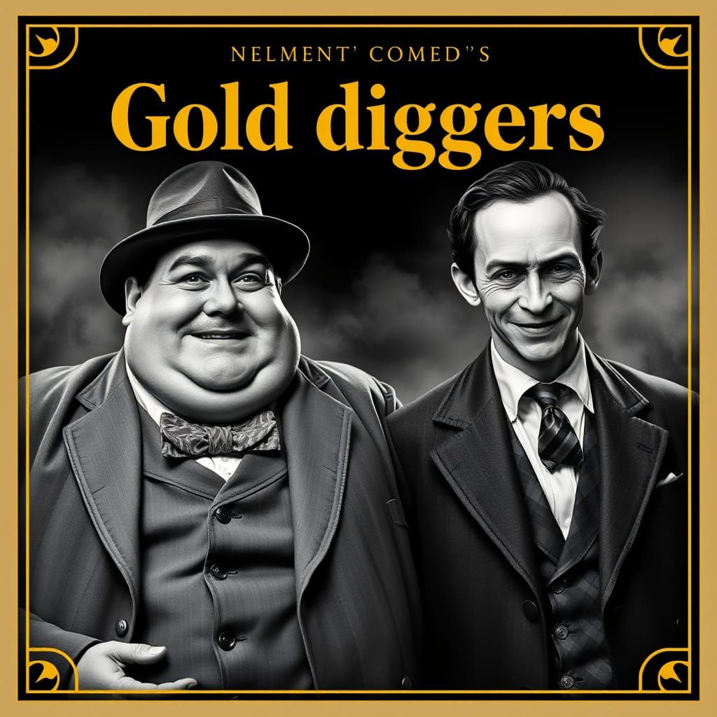 Silent Film Comedy Poster: Gold Diggers