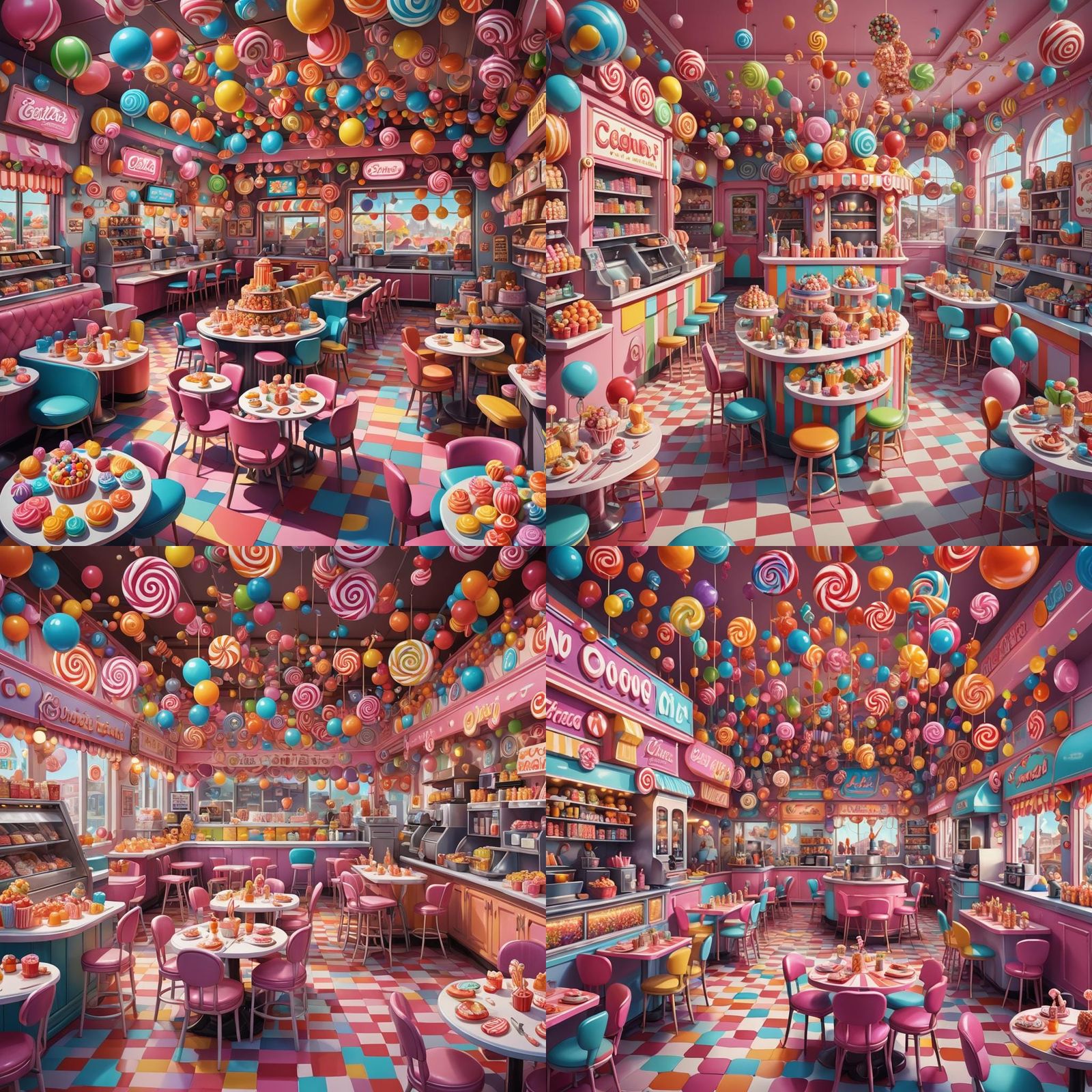 Candy Art Restaurant in Hyperrealistic Style