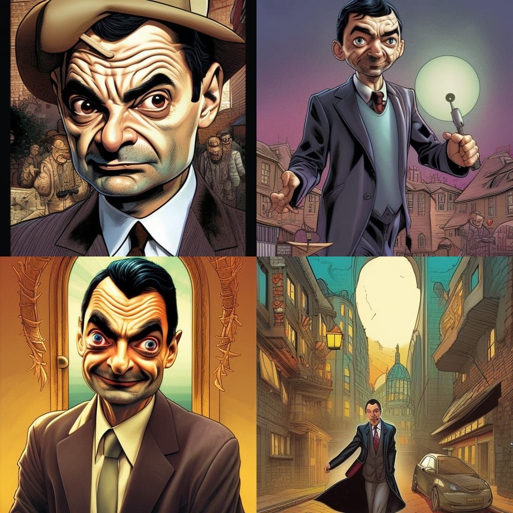 Mr. Bean as Comic Book Art