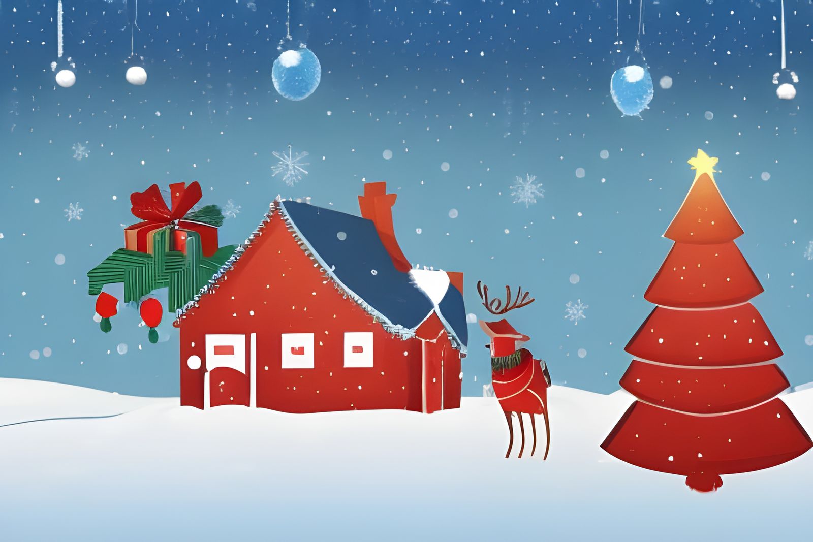 Cozy Christmas at the North Pole in Storybook Style